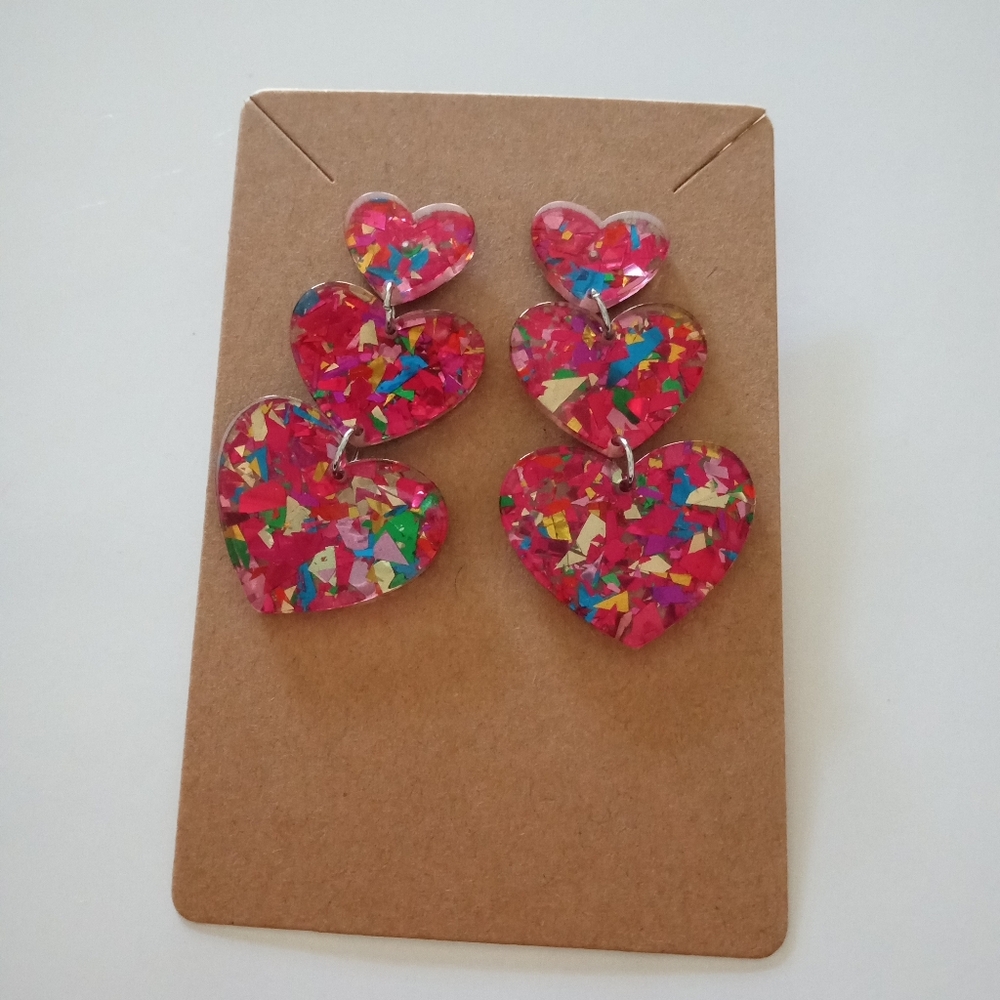 Colorful Heart Earrings